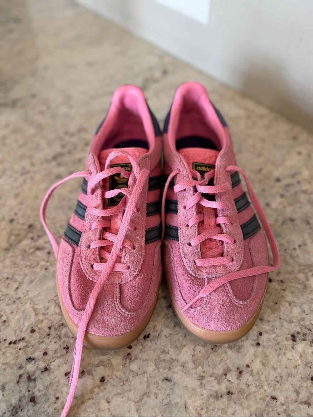 Adidas Gazelle Pink with Black Stripes